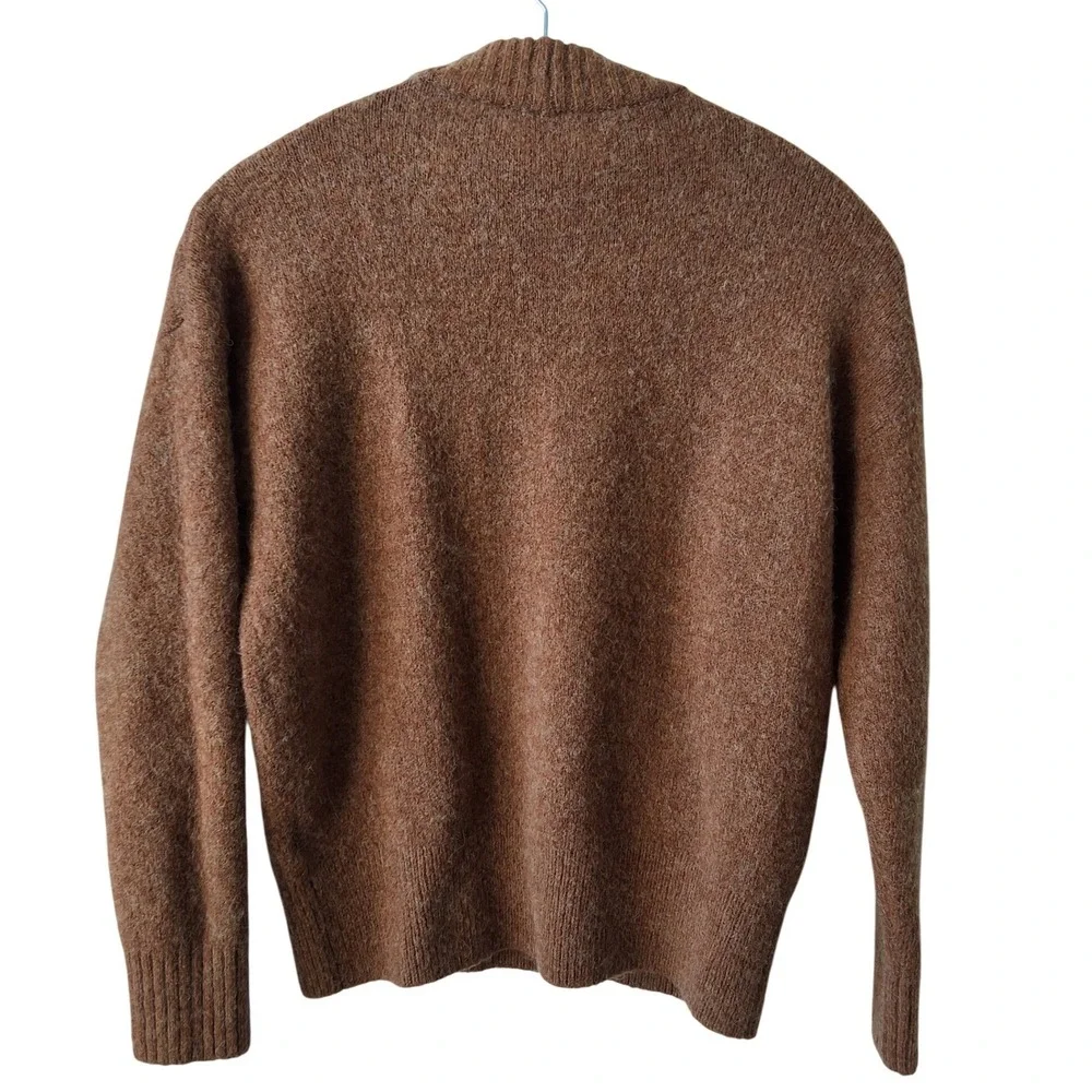 Madewell Mock Neck‎ Sweater Womens XS Rust Brown Wool Alpaca Blend Knit Pullover